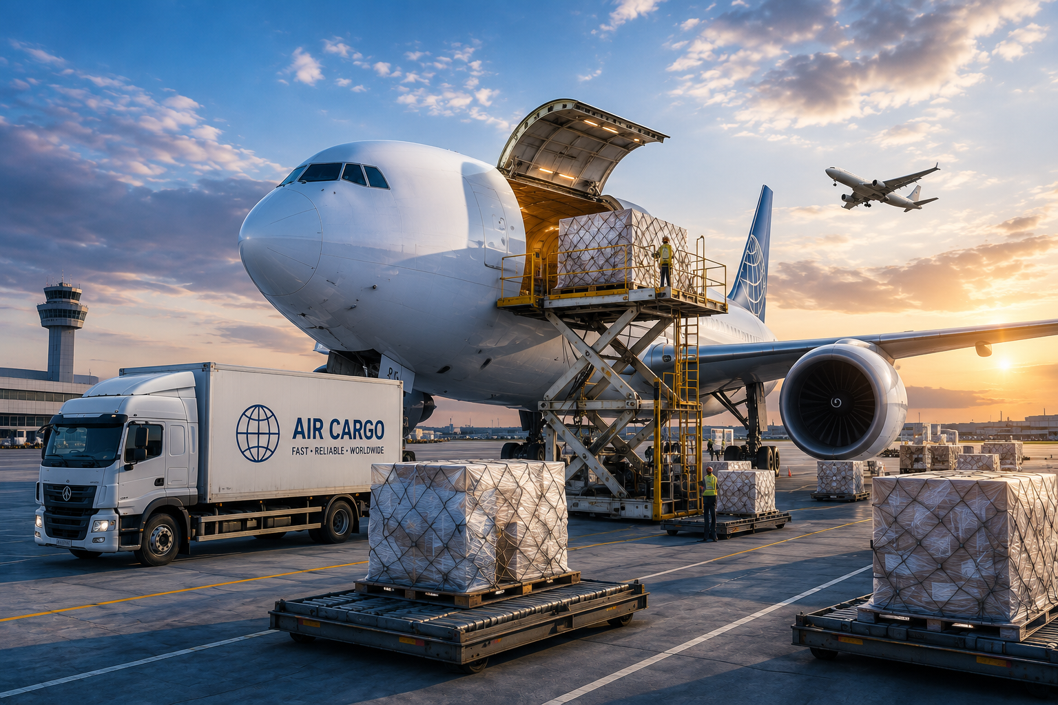 Air cargo transportation for time-sensitive international shipments