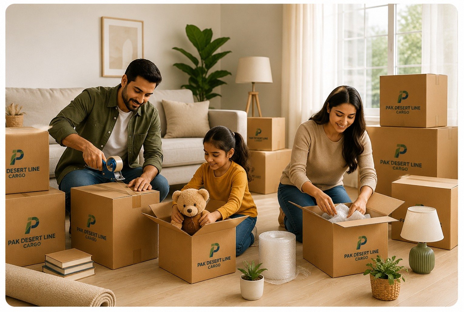 Personal cargo and household belongings prepared for shipping